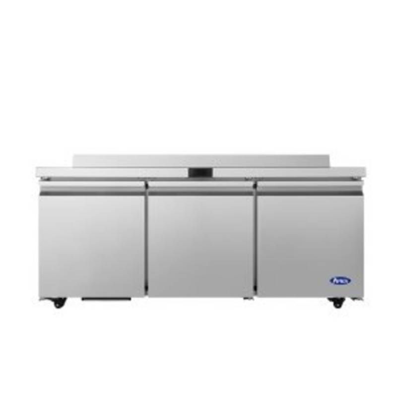 Réfrigérateur de comptoir commercial Atosa AWR72SD de 72-5/8 pouces avec 3 portes pleines