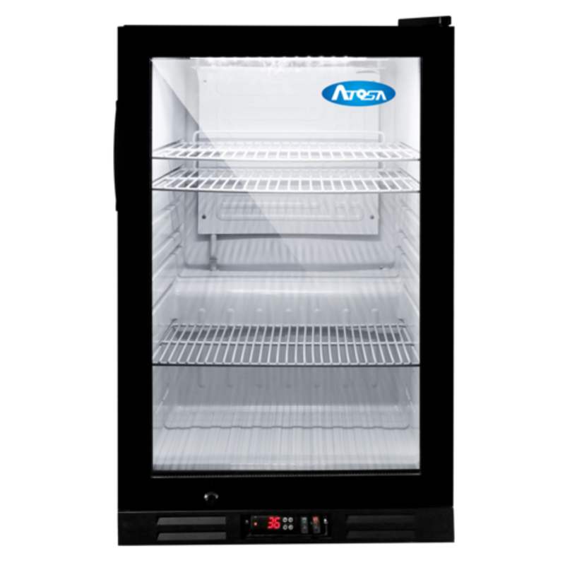 Atosa CTD-5T Vitrine réfrigérée de comptoir noire avec porte vitrée de 21 pouces