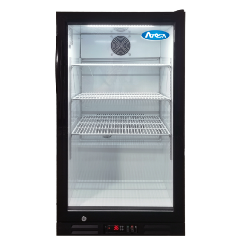 Réfrigérateur de comptoir de présentation Atosa CTD-7T 7,0 pi³ à porte vitrée - Noir