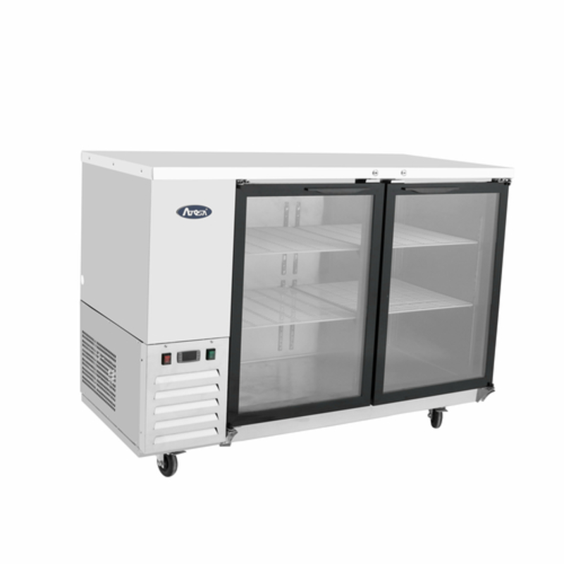 Réfrigérateur de bar arrière Atosa MBB48GGR 122 cm à deux portes vitrées - Acier inoxydable
