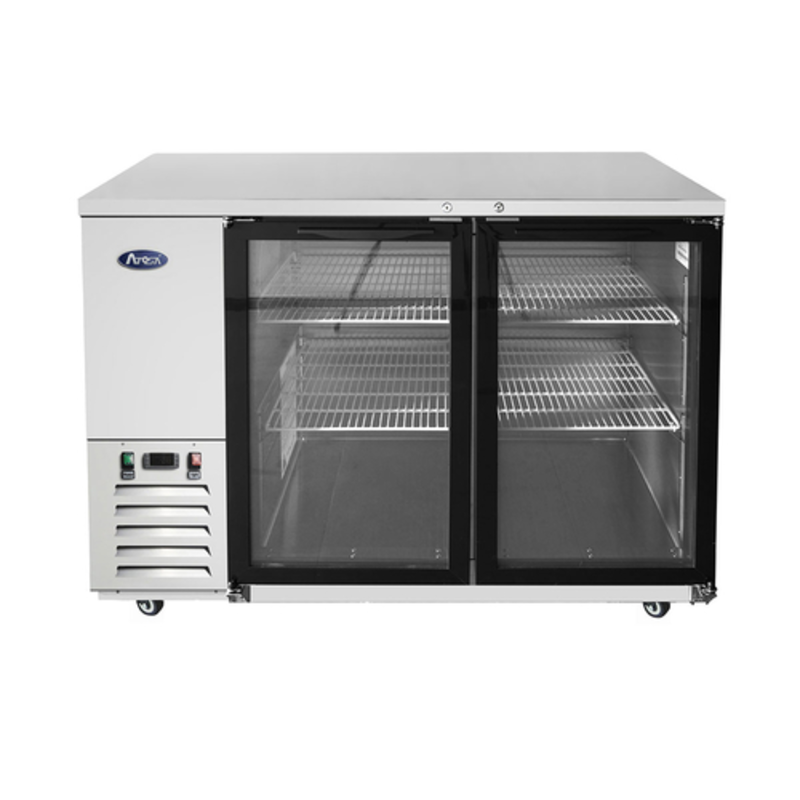 Réfrigérateur de bar arrière commercial Atosa MBB59GGR de 146,8 cm avec deux portes vitrées
