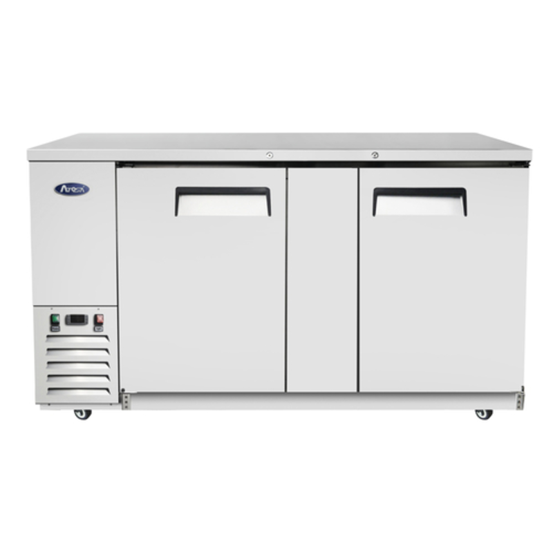 Atosa MBB69GR Meuble réfrigéré de bar arrière à double porte pleine, 68 pouces