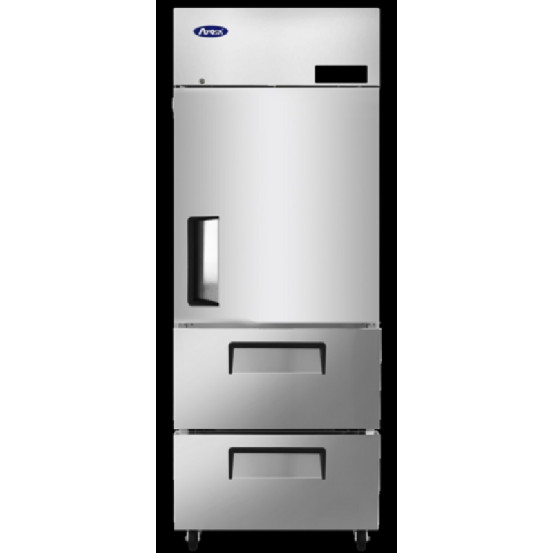Congélateur vertical Atosa MBF8021GR de 73 cm à section simple avec demi-porte et tiroirs
