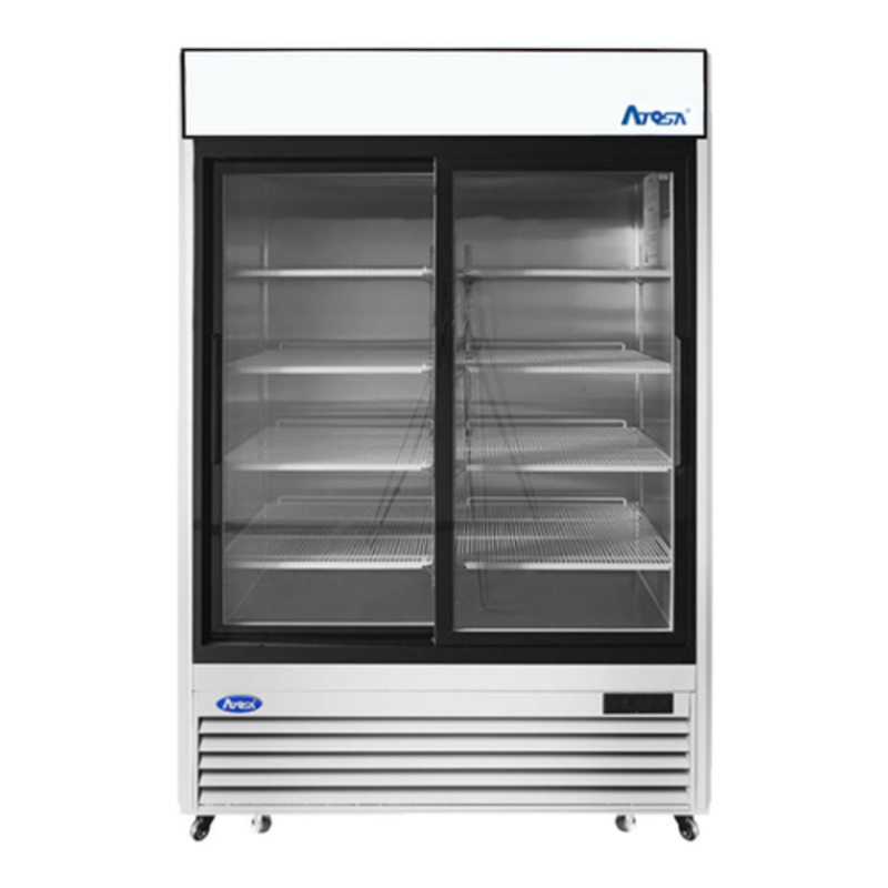Atosa MCF8709GR Réfrigérateur vitrine à portes coulissantes à deux sections de 54 pouces