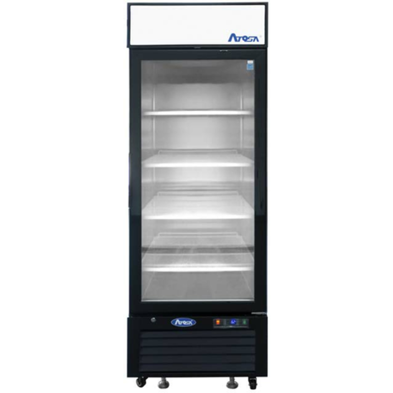 Réfrigérateur de présentation Atosa 27 pouces avec porte vitrée noire - 19,4 pi³ (MCF8722GR)