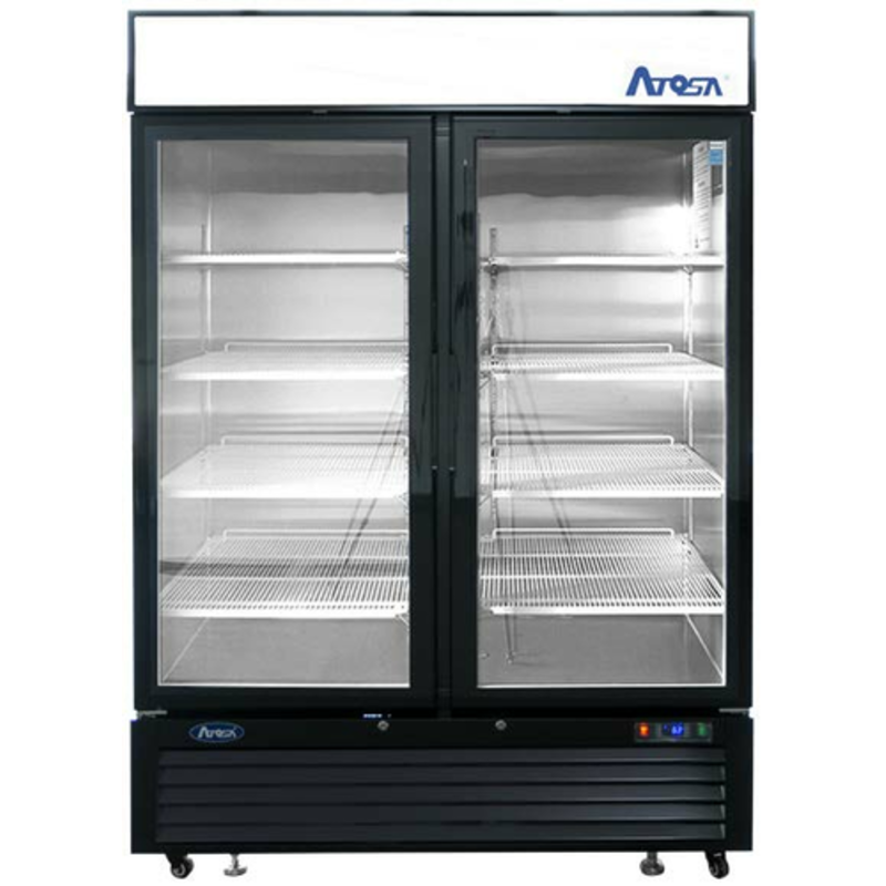 Réfrigérateur commercial Atosa MCF8723GR noir 2 portes vitrées de 138,1 cm