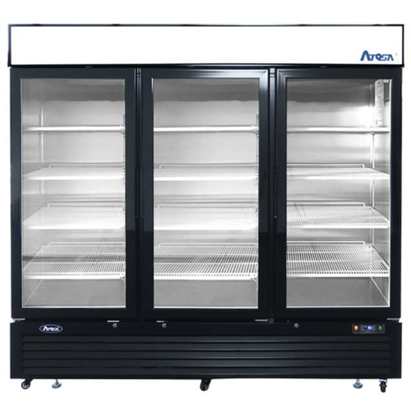 Réfrigérateur de présentation à 3 portes vitrées Atosa MCF8724GR de 208 cm
