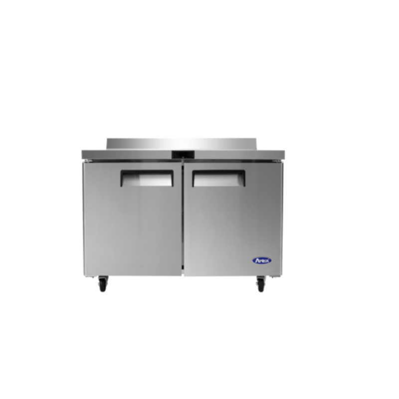 Atosa MGF8413GR Congélateur commercial à plan de travail 2 portes de 122 cm avec dosseret