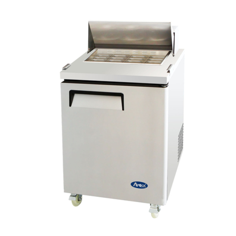 Réfrigérateur de préparation Atosa MSF8305GR une porte pour sandwichs et salades, avec dessus mega top, 27,5 pouces