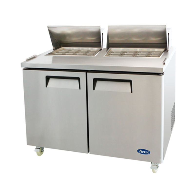 Réfrigérateur de préparation sandwich et salade Atosa MSF8307GR de 152 cm avec 2 portes et plan de travail agrandi