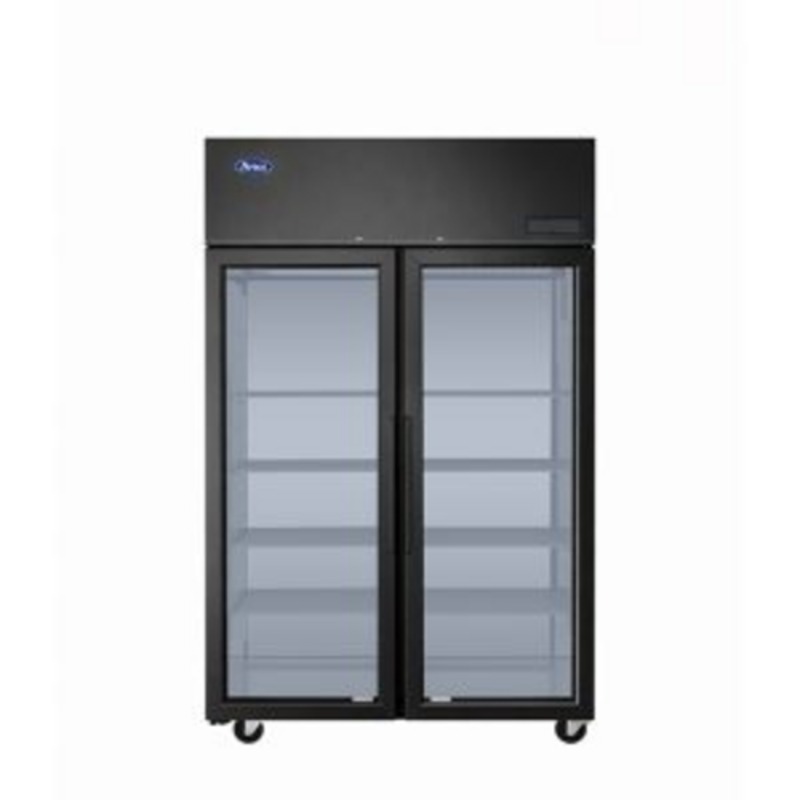 Atosa PLUS-F2B-GD-S-PT 51.75-Inch Top-Mounted Glass Door Pass-Thru Refrigerator