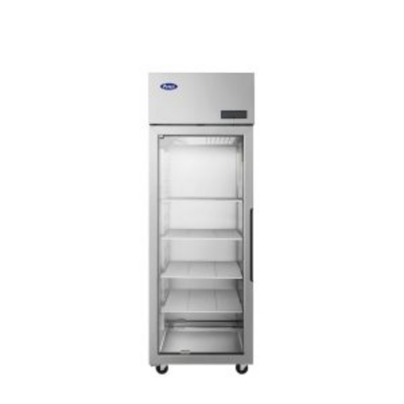 Atosa 28.75-Inch Top Mount Pass-Thru Refrigerator with Glass and Solid Doors PLUS-R1-GS-L-PT