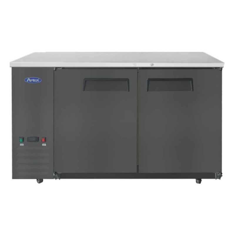 Atosa SBB59GRAUS2 Refroidisseur arrière de bar à faible profondeur, 2 portes pleines, 58 pouces, 15 pi cu.