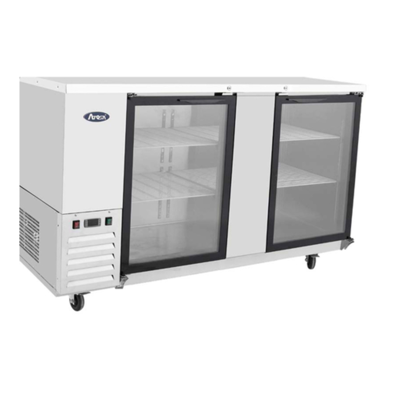 Refroidisseur de bar arrière réfrigéré Atosa SBB69GGRAUS1 68 pouces de profondeur réduite avec 2 portes vitrées