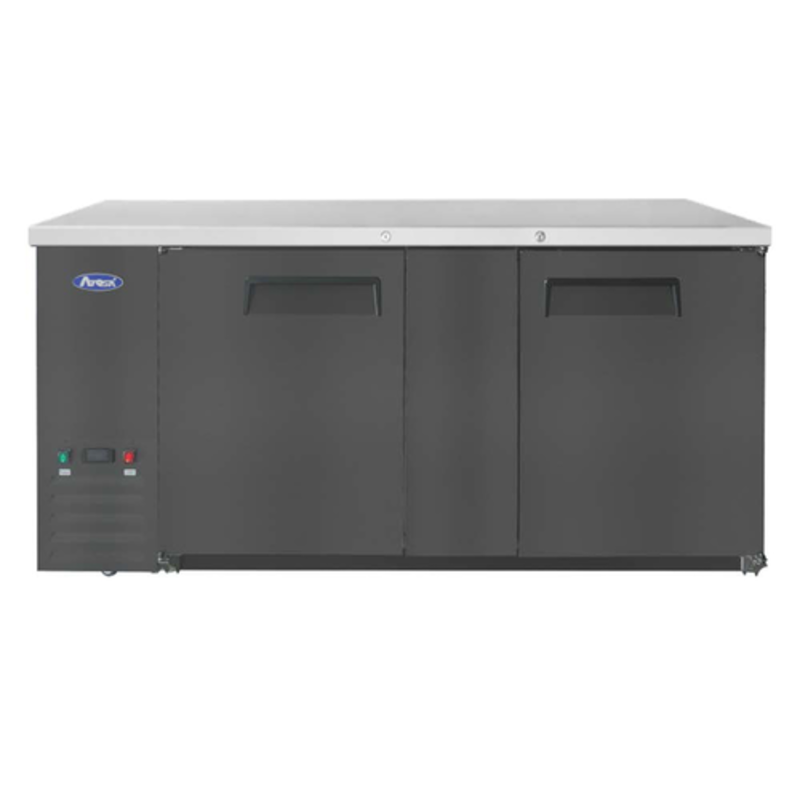 Atosa SBB69GRAUS2 Meuble arrière de bar réfrigéré à 2 portes, profondeur réduite, 68 pouces