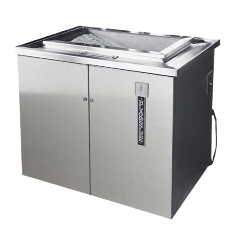 Polisseur de couverts à plateau ouvert fixe Blakeslee BB-1224 Silver Saver - Capacité de 72 kg