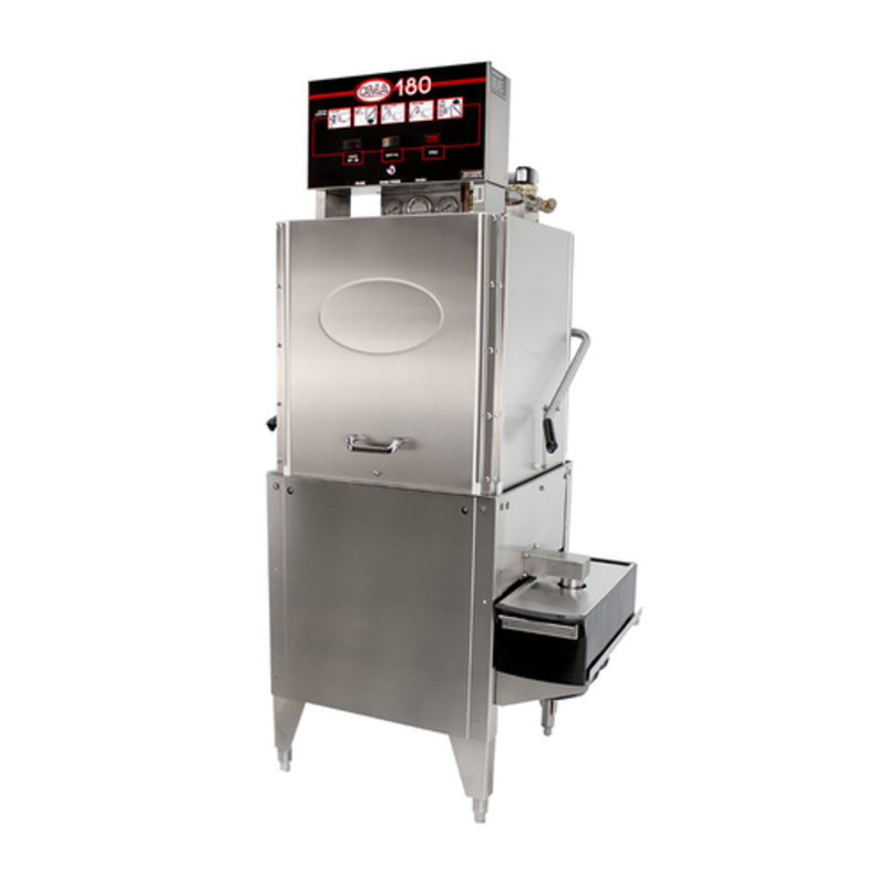 Lave-vaisselle à capot CMA Dishmachines 180-C haute température en angle - 60 casiers/heure
