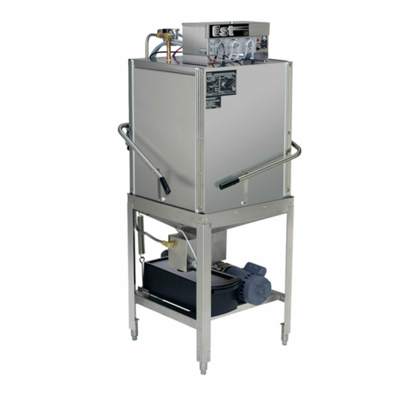 Lave-vaisselle à capot CMA Dishmachines EST-C-EXT à basse température, type à angle - 40 casiers/heure