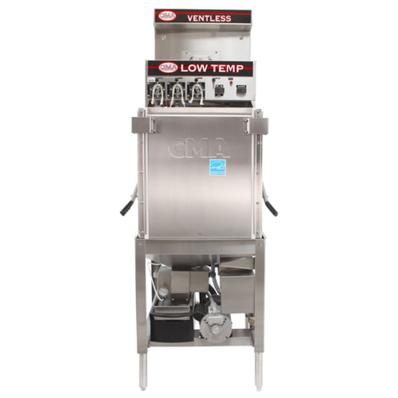 Lave-vaisselle commercial à capot CMA Dishmachines EST-VL sans ventilation - 30 casiers/heure