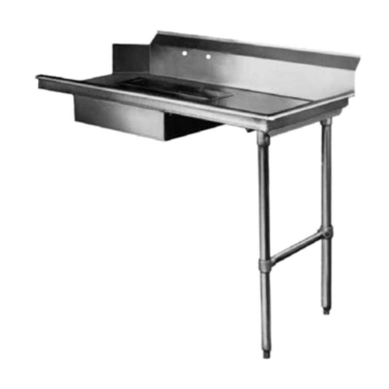 Table de plonge sale en acier inoxydable CMA Dishmachines SR-48 de 48 pouces de droite à gauche