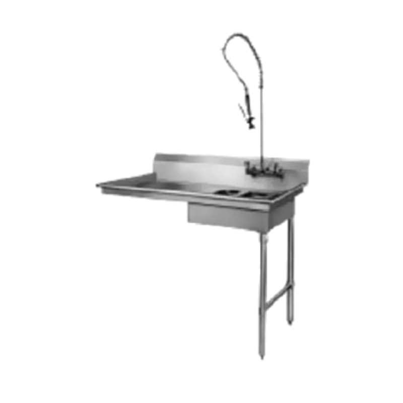 Table de travail d'évier souillé CMA Dishmachines SR-U de 48 pouces côté droit avec évier de pré-rinçage
