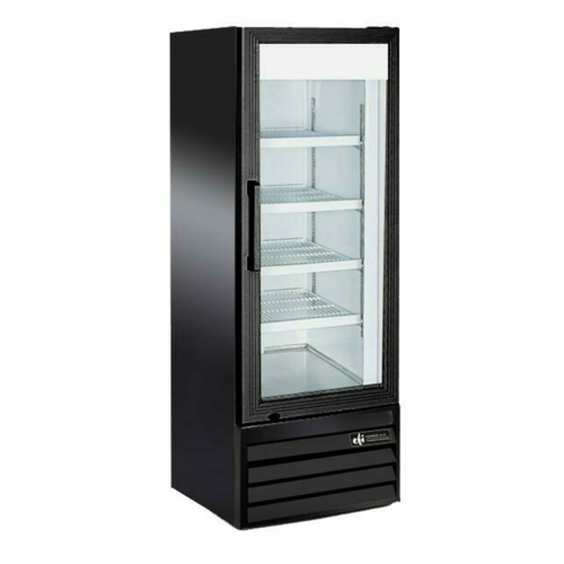 Réfrigérateur commercial à porte vitrée EFI C1-21GDVCX de 257 litres – Noir