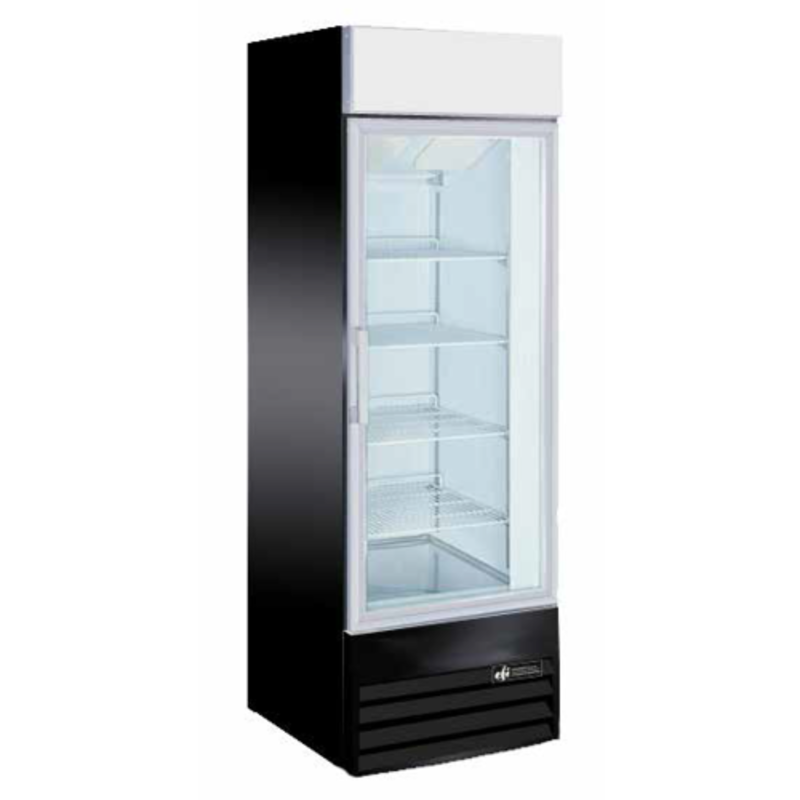Réfrigérateur commercial à porte simple vitrée noire EFI C1-27GDVCX de 29 pouces