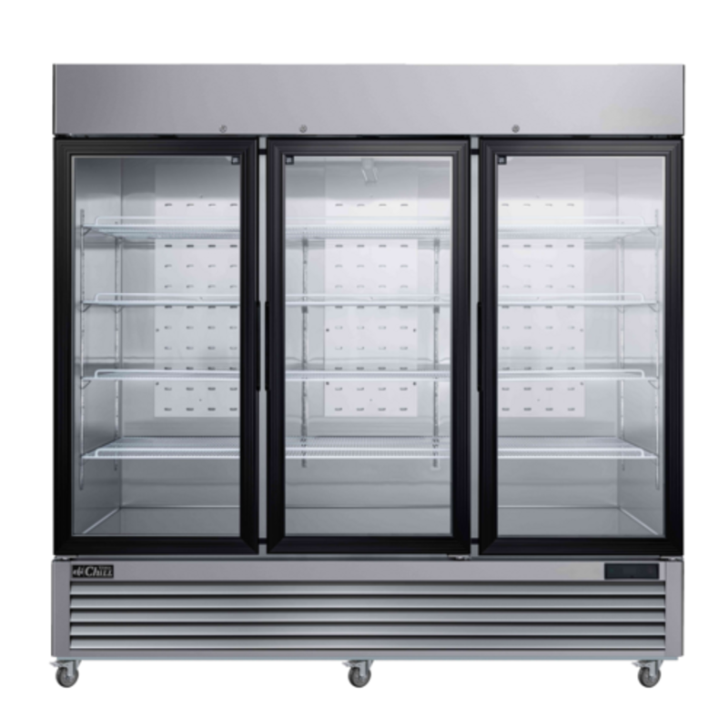 Réfrigérateur commercial à trois portes vitrées EFI C3-82GDSVC de 81,8 pouces - 77 pi³