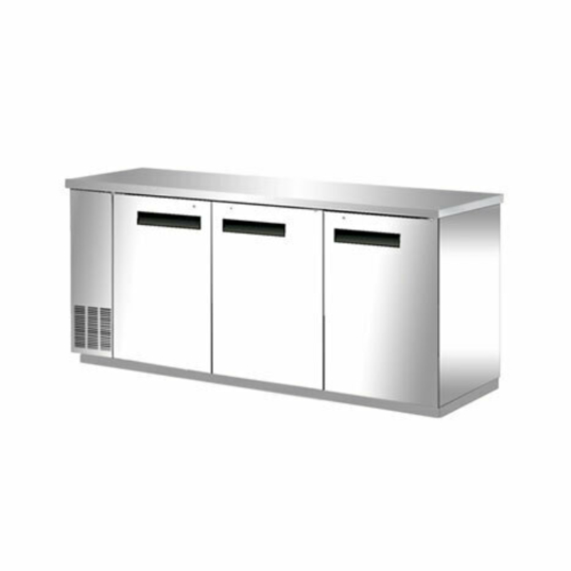 EFI CBBSDR3-72CC 72.8" Stainless Steel Solid Door Refrigerated Back Bar Cooler