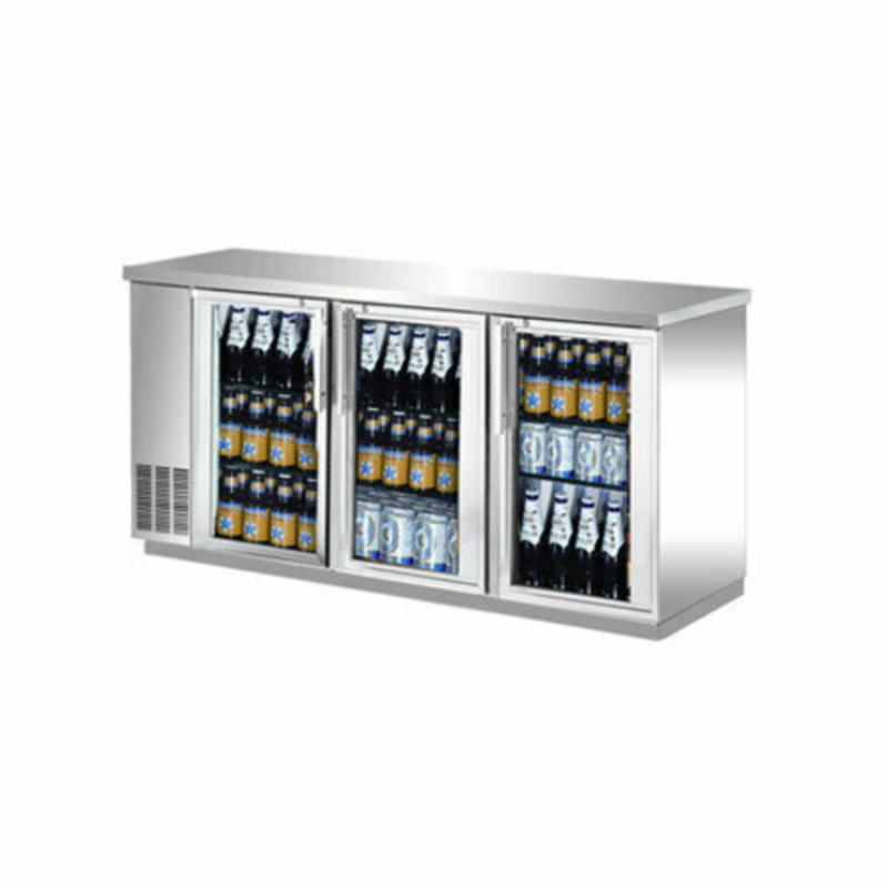 Réfrigérateur de bar arrière commercial EFI CBBSGD3-72CC, 3 portes vitrées, 72 pouces