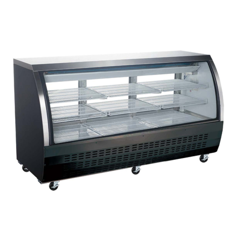 Réfrigérateur de présentation de charcuterie à service complet en verre incurvé EFI CDC-82 de 82 pouces