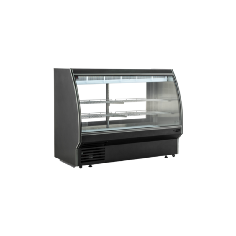 Vitrine réfrigérée de comptoir de charcuterie en verre courbé noir EFI CDCBC-72 182 cm