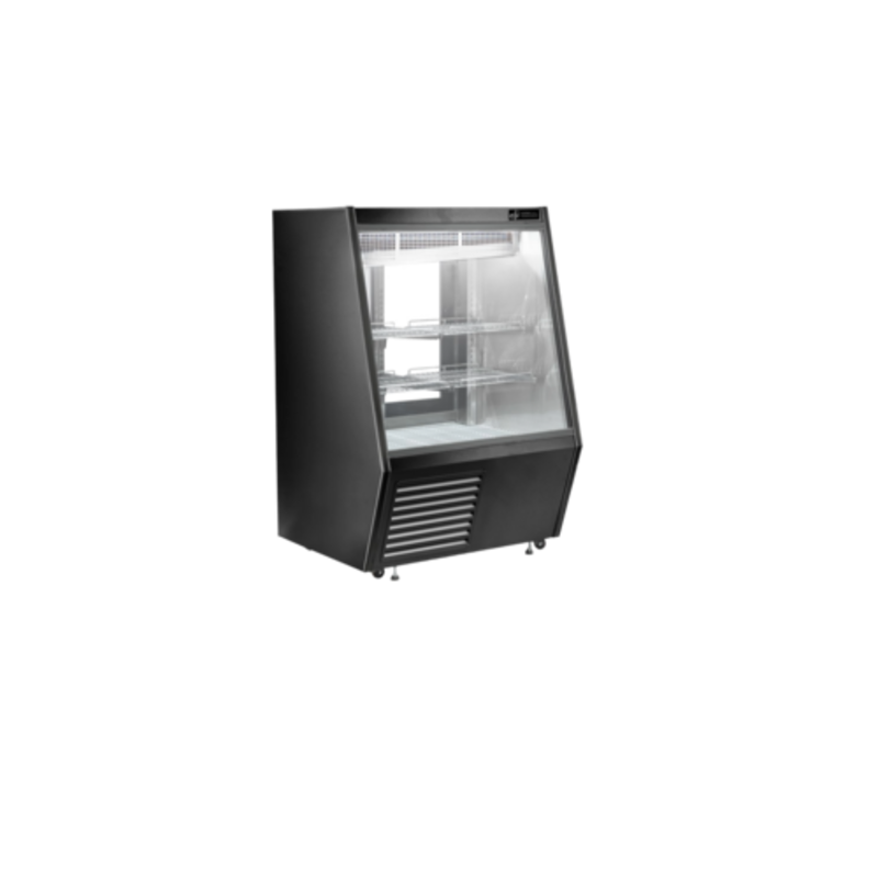 Vitrine réfrigérée de charcuterie à vitre plate EFI CDCBS-36 de 36,3 po - Noire, 16,5 pi³