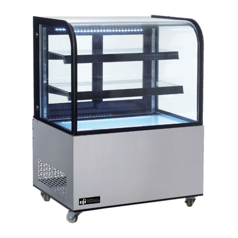 Vitrine de pâtisserie réfrigérée à verre courbé de 36 pouces EFI CGCM-3648, 10,4 pi³