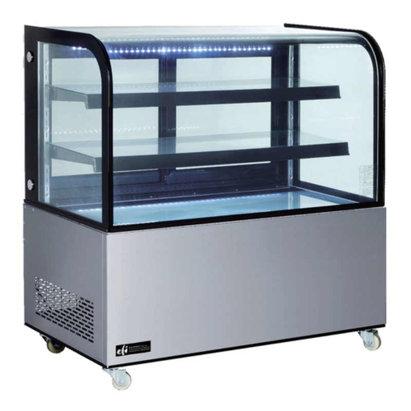 EFI CGCM-4848 47.8" Refrigerated Curved Glass Bakery Display Case, Black