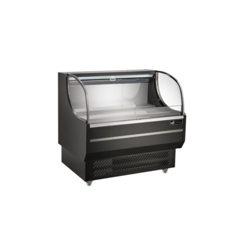 Vitrine réfrigérée ouverte « Grab-and-Go » noire EFI CGOM-7451 de 180 cm