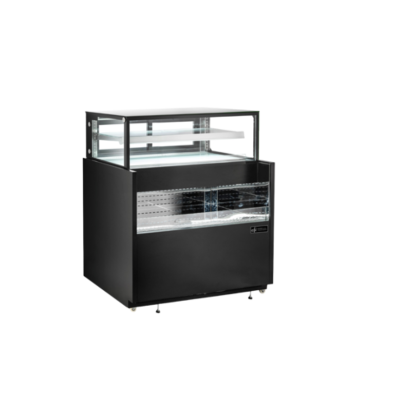 Vitrine réfrigérée double droite en verre EFI CGOMD-5260 de 52 pouces – Noire