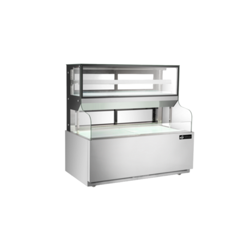 Vitrine réfrigérée de comptoir en acier inoxydable de 59 pouces EFI CGOSM-6060