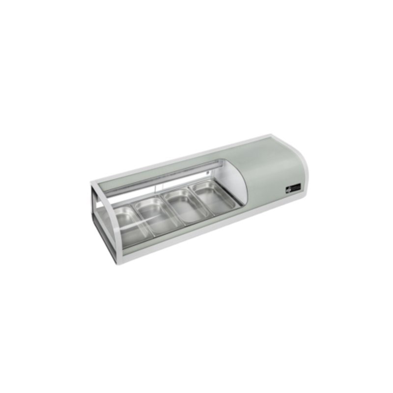Présentoir réfrigéré à sushi de comptoir en verre courbé EFI CSCM-4713S 46,3 po