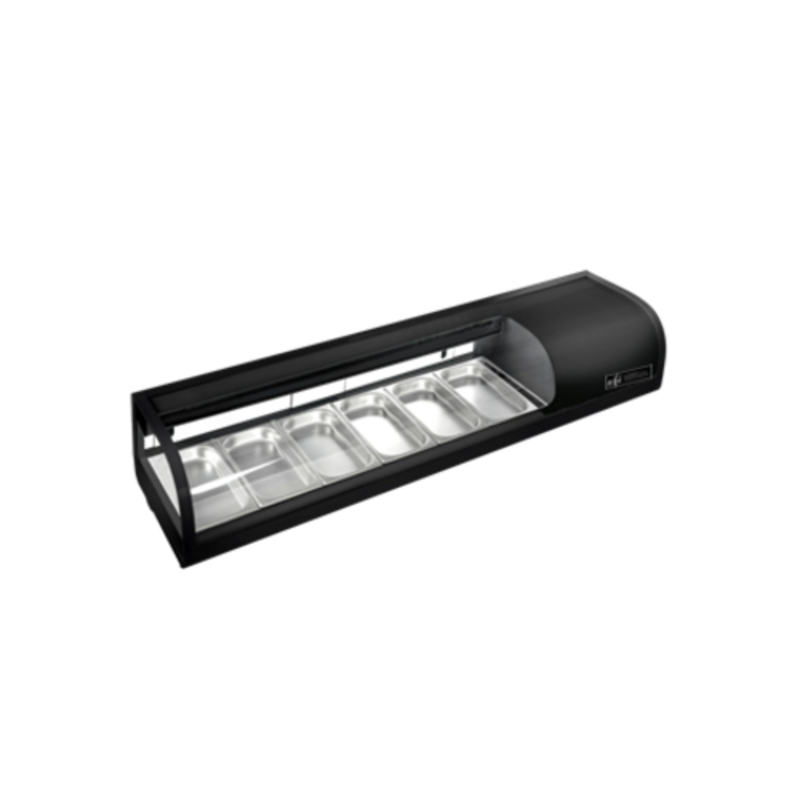 Vitrine réfrigérée de comptoir à sushis en verre courbé EFI CSCM-6113 de 60 pouces