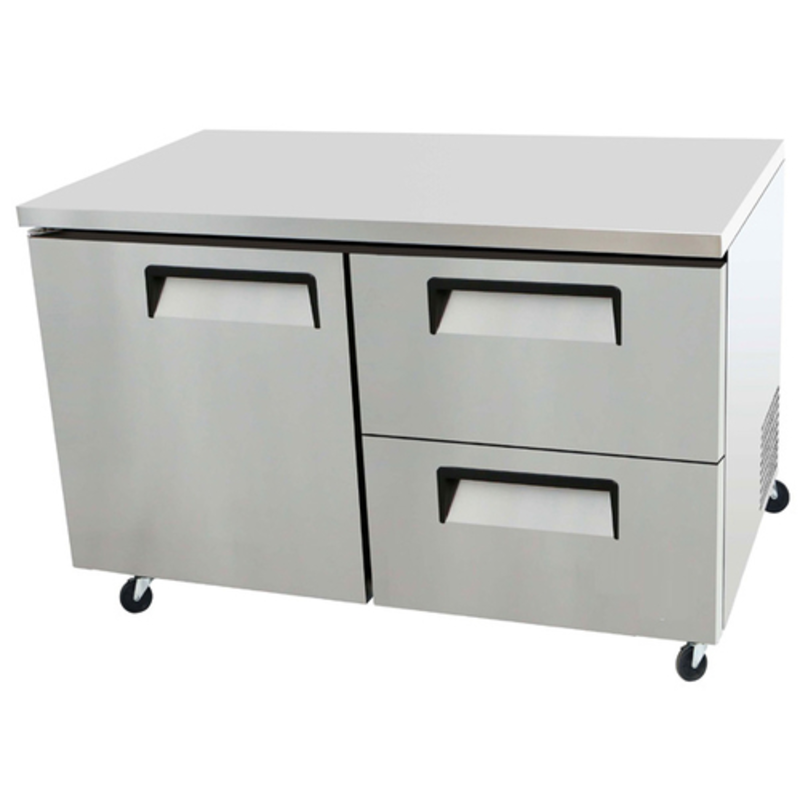 Réfrigérateur de comptoir à une porte et deux tiroirs EFI Versa-Chill CUDW2-60VC de 60 pouces