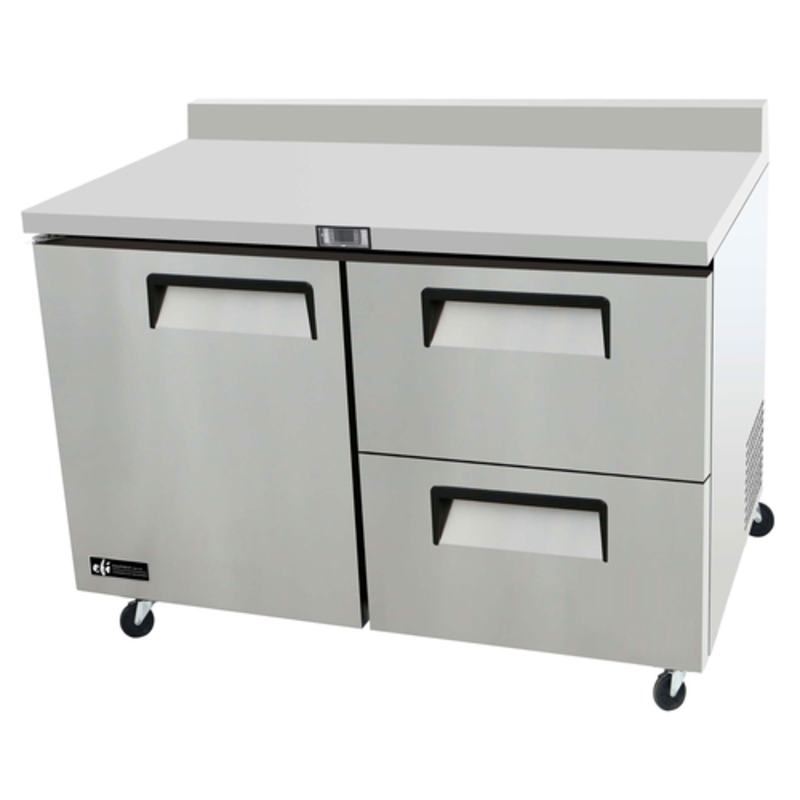 Table de travail réfrigérée EFI CWDW2-48VC Versa-Chill de 48 pouces avec porte et tiroirs