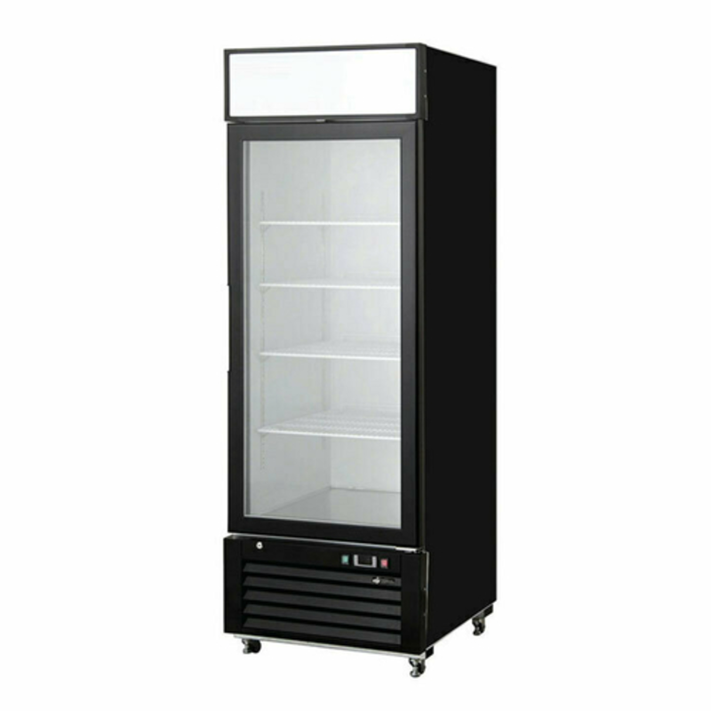 Congélateur de présentation EFI F1-27GDVC avec porte vitrée noire de 27 pouces