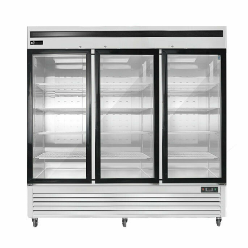 Congélateur d'affichage en verre à trois portes EFI F3-82GDSVC Versa-Chill de 81,9 pouces