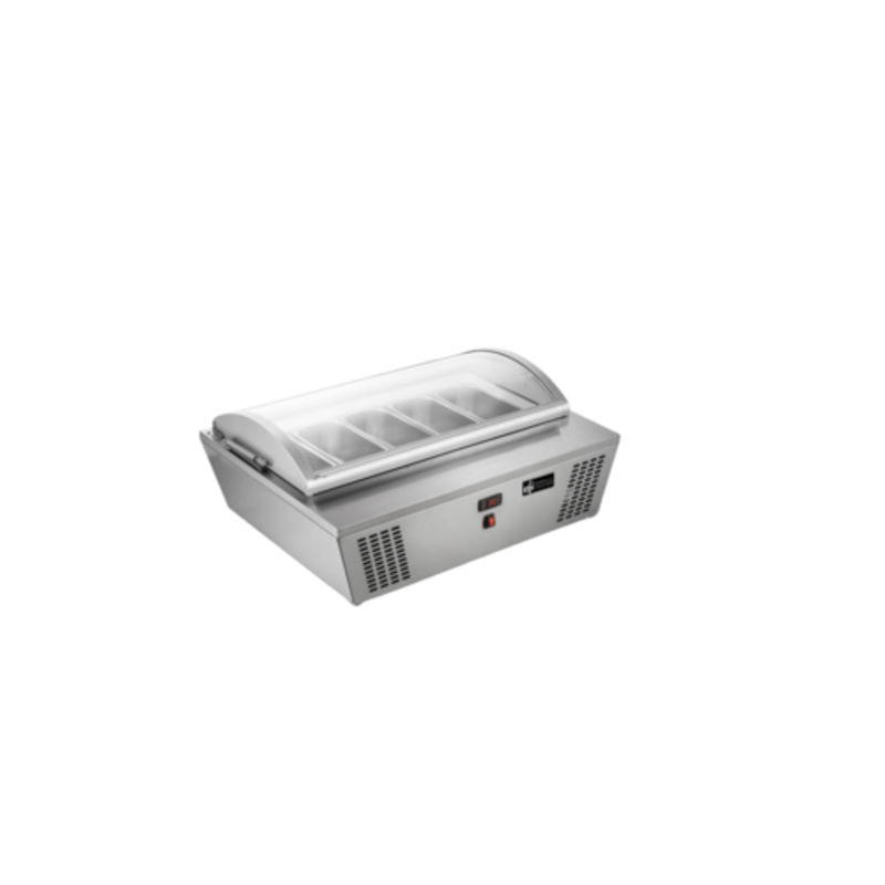Congélateur-vitrine à poser pour glaces EFI FGCM-5P 97,8 cm, en acier inoxydable