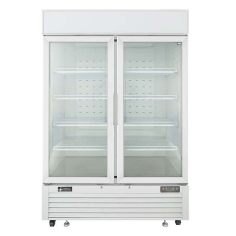 Réfrigérateur-congélateur vitrine deux portes EFI FI2-54GDWVC de 54,4 pouces pour crème glacée – 43,8 pi³.