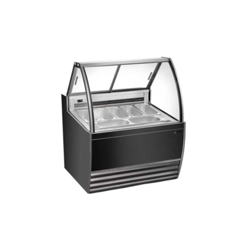 Vitrine à glace à devant incurvé EFI FIGCB-4252 de 105,2 cm – Capacité de 7 bacs
