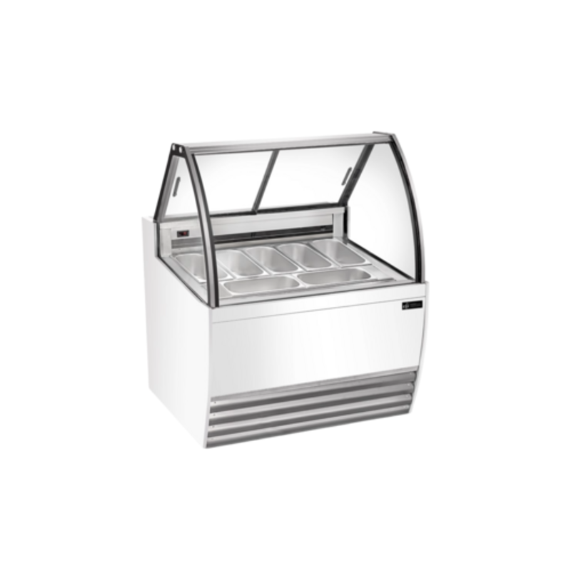Vitrine à glaces à poser EFI FIGCW-4252 de 105 cm de couleur blanche avec verre incurvé