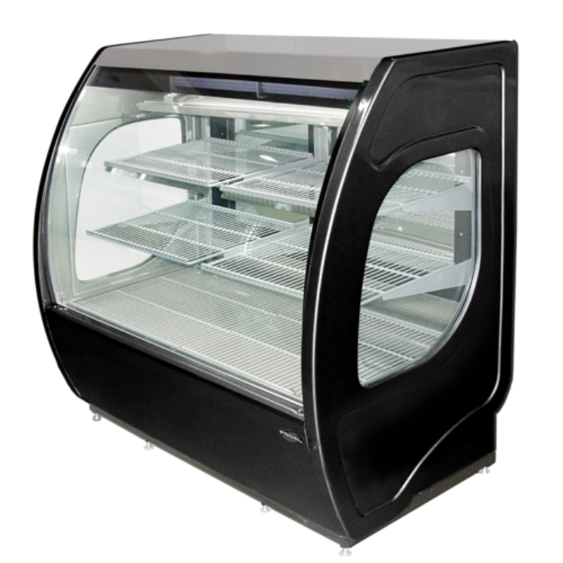 Fogel USA ELITE-4-DC-HC-B 48-Inch Curved Glass Refrigerated Deli Merchandiser