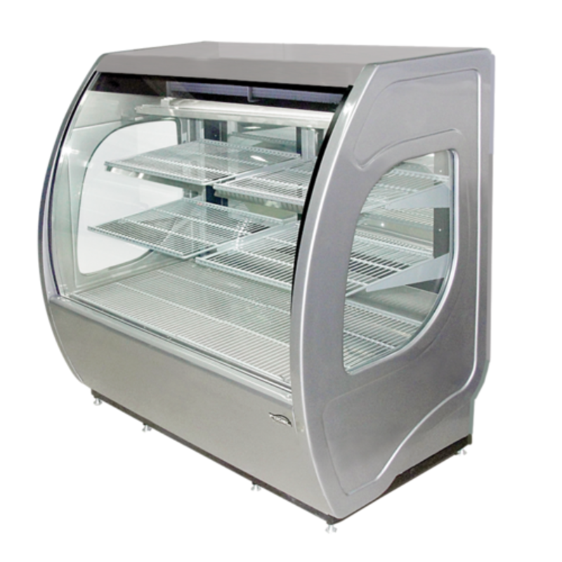 Vitrine réfrigérée de comptoir charcuterie à verre courbé Fogel USA ELITE-6-DC-HC-G, 72 pouces